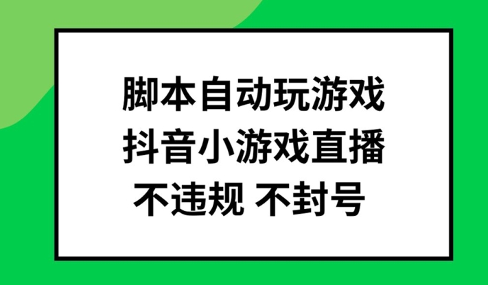 脚本自动玩游戏，抖音小游戏直播，不违规不封号可批量做【揭秘】-观智斋电商课程站