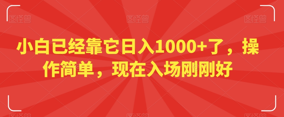 小白已经靠它日入1000+了，操作简单，现在入场刚刚好【揭秘】-观智斋电商课程站