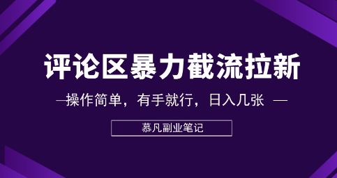 评论区暴力截流拉新：捡钱项目，操作简单，有手就行，日入几张-观智斋电商课程站