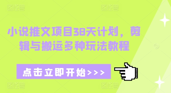小说推文项目38天计划，剪辑与搬运多种玩法教程-观智斋电商课程站