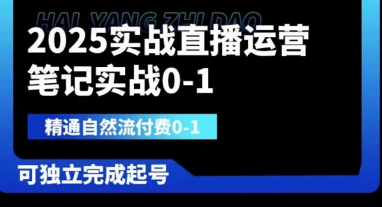 2025实战直播运营0-1，精通自然流付费0-1，可独立完成起号-观智斋电商课程站