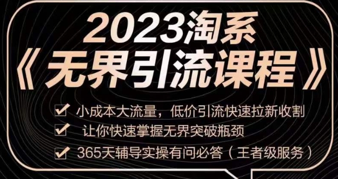 2023淘系无界引流实操课程，​小成本大流量，低价引流快速拉新收割，让你快速掌握无界突破瓶颈-观智斋电商课程站