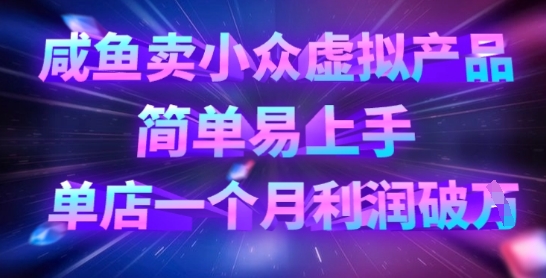 咸鱼卖小众虚拟产品，简单易上手，单店一个月利润破W-观智斋电商课程站
