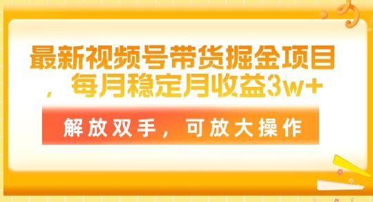 最新视频号带货掘金项目，每月稳定月收益1w+，解放双手，可放大操作-观智斋电商课程站