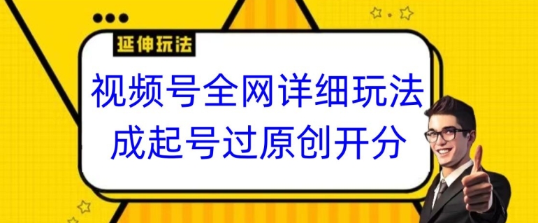 视频号全网最详细玩法，起号过原创开分成，单号日入300+【揭秘】-观智斋电商课程站