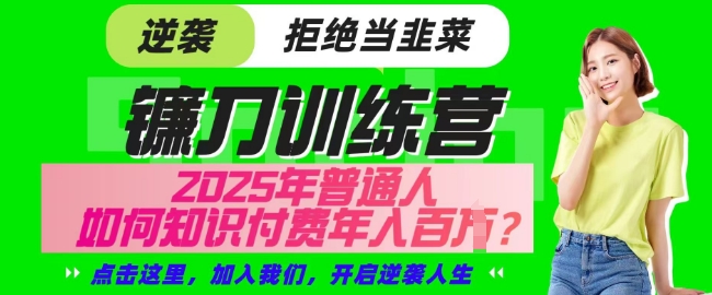 【网创项目终点站-镰刀训练营超级IP合伙人】25年普通人如何通过知识付费实现逆袭【揭秘】-观智斋电商课程站