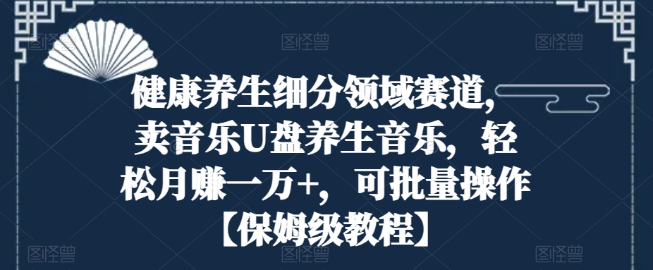 健康养生细分领域赛道，卖音乐U盘养生音乐，轻松月赚一万+，可批量操作【保姆级教程】-观智斋电商课程站