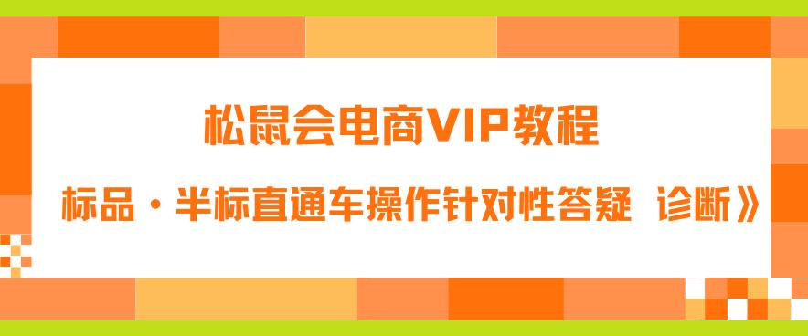 松鼠会电商VIP教程：松鼠《付费推广标品·半标直通车操作针对性答疑&诊断》-观智斋电商课程站
