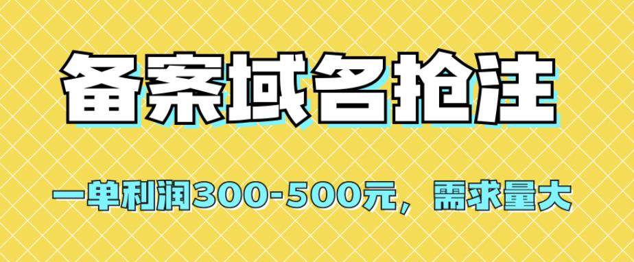 【全网首发】备案域名抢注，一单利润300-500元，需求量大-观智斋电商课程站