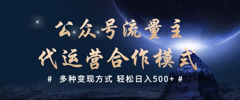 公众号流量主代运营  多种变现方式 轻松日入5张【揭秘】-观智斋电商课程站