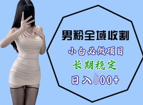 男粉项目全域收割，小白必做项目，长期稳定，稳定日入几张-观智斋电商课程站