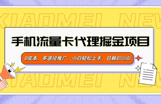 手机流量卡代理掘金项目，0成本，多途径推广，小白轻松上手-观智斋电商课程站