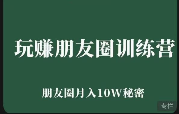 玩赚朋友圈系统课，朋友圈月入10W的秘密，​7天系统图文课程-观智斋电商课程站