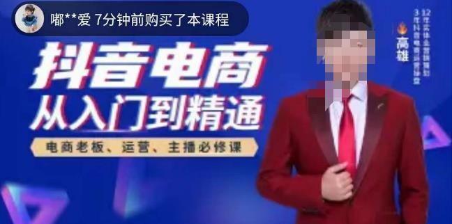 高雄哥·抖音电商从入门到精通，​从账号、流量、人货场、主播、店铺五个方面全面解析抖音电商核心逻辑-观智斋电商课程站
