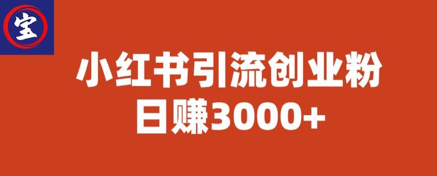 宝哥小红书引流创业粉，日赚3000+【揭秘】-观智斋电商课程站