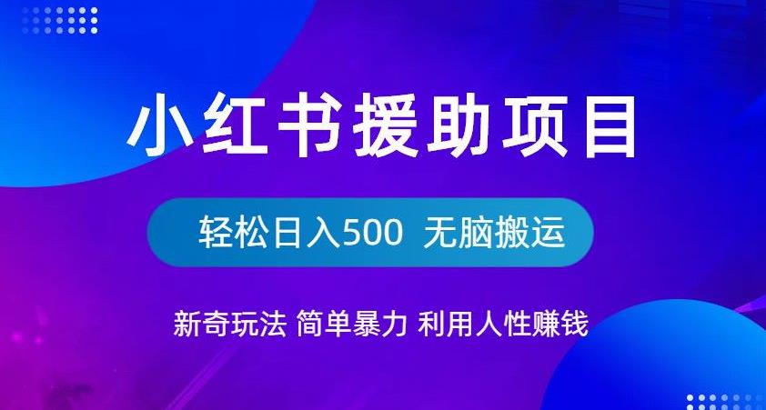 小红书援助项目新奇玩法，简单暴力，无脑搬运轻松日入500【揭秘】-观智斋电商课程站