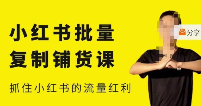 张宾·小红书批量复制铺货课，小红书0-1快速起号变现玩法，抓住小红书的流量红利（更新2023年3月）-观智斋电商课程站