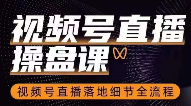 视频号直播操盘课，​视频号直播落地细节全流程-观智斋电商课程站