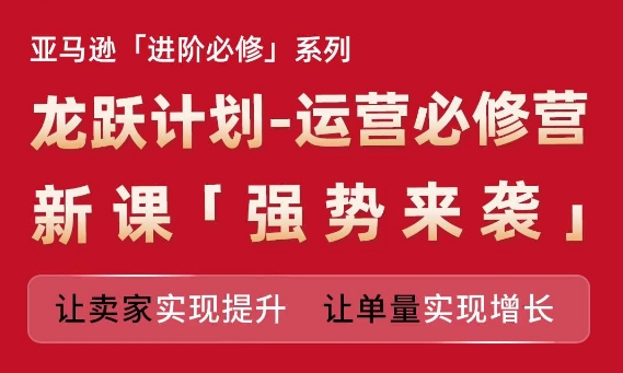 亚马逊进阶必修系列，龙跃计划-运营必修营新课，让卖家实现提升 让单量实现增长-观智斋电商课程站