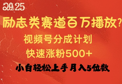 励志类赛道也能百万播放，快速涨粉500+视频号变现月入过W-观智斋电商课程站