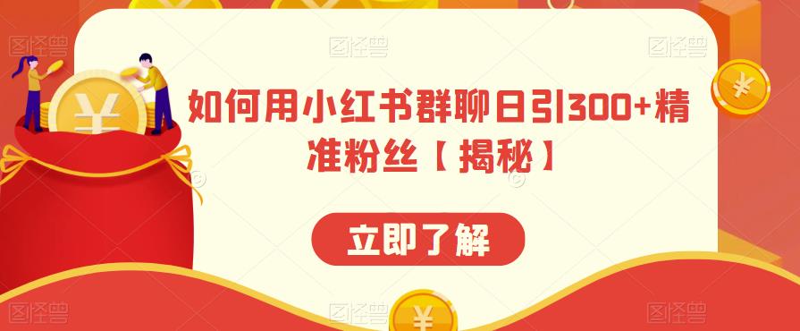 如何用小红书群聊日引300+精准粉丝【揭秘】-观智斋电商课程站