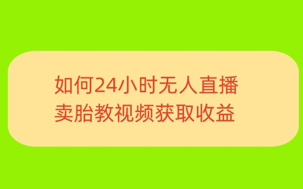 一单利润19.9.24小时无人直播胎教故事，每天轻松200+-观智斋电商课程站