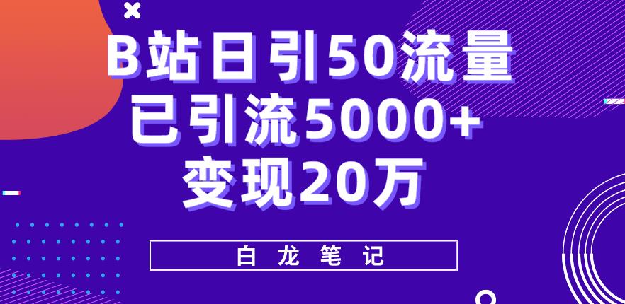 B站日引50+流量，实战已引流5000+变现20万，超级实操课程-观智斋电商课程站