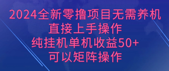 2024全新零撸项目，无需养机，直接上手操作 纯挂JI，单机收益50+，可以矩阵操作-观智斋电商课程站