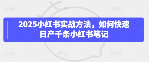 2025小红书实战方法，如何快速日产千条小红书笔记-观智斋电商课程站