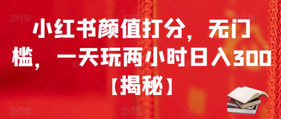 小红书颜值打分，无门槛，一天玩两小时日入300+【揭秘】-观智斋电商课程站