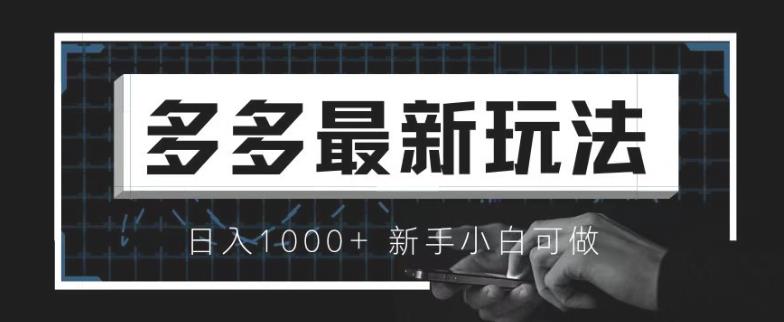 价值4980的拼多多最新玩法，月入3w【新手小白必备项目】【揭秘】-观智斋电商课程站