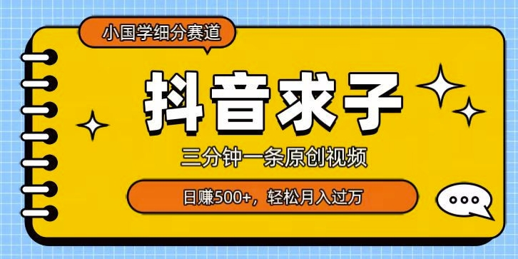 小国学细分赛道，三分钟一条原创视频，日赚500+，可矩阵复制-观智斋电商课程站