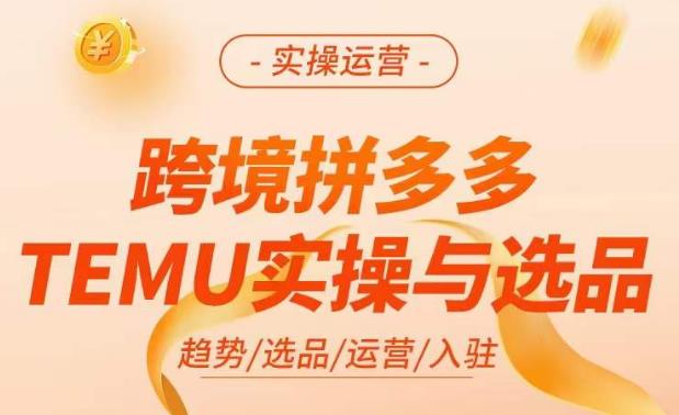 跨境拼多多TEMU实操与选品，​掌握平台运营方法技巧，选品避坑12条标准，爆款的底层思路等-观智斋电商课程站