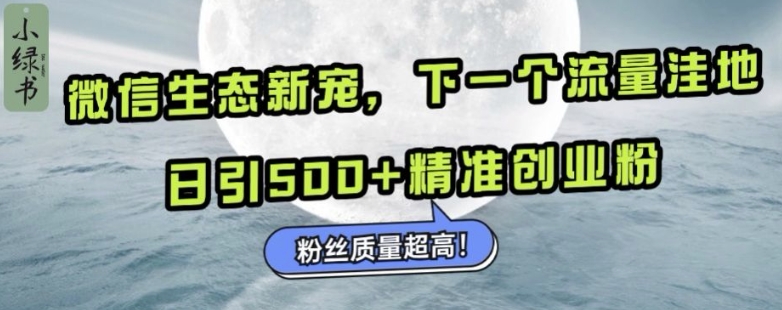 微信生态新宠小绿书：下一个流量洼地，日引500+精准创业粉，粉丝质量超高-观智斋电商课程站