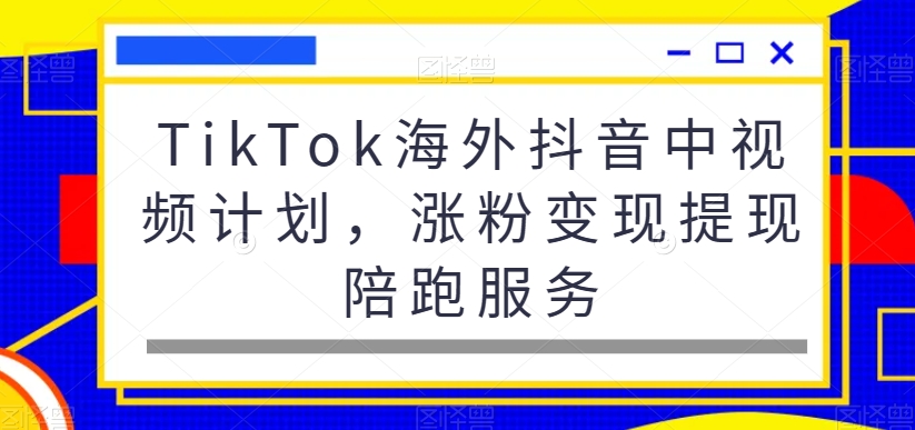 TikTok海外抖音中视频计划，涨粉变现提现陪跑服务-观智斋电商课程站