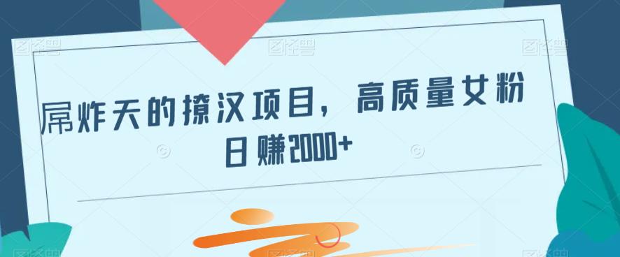 屌炸天的撩汉项目，高质量女粉日赚2000+-观智斋电商课程站