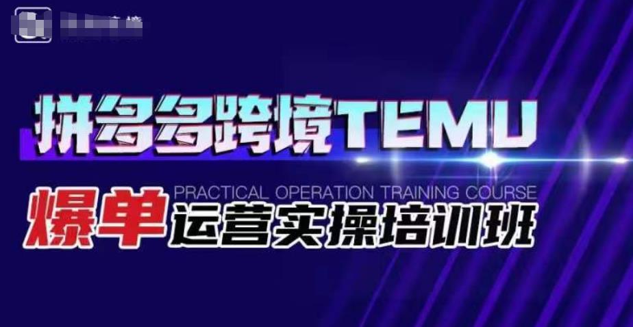 拼多多跨境TEMU爆单运营实操培训班，海外拼多多的选品、运营、爆单-观智斋电商课程站
