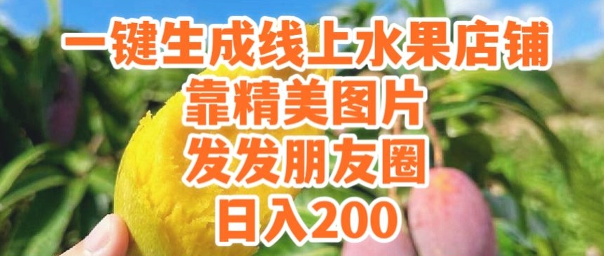 一键生成线上水果店，靠精美图片发发朋友圈，也能日入200-观智斋电商课程站