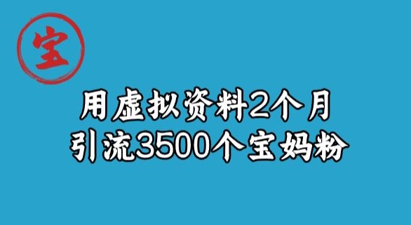 宝哥虚拟资料项目，2个月引流3500个宝妈粉-观智斋电商课程站