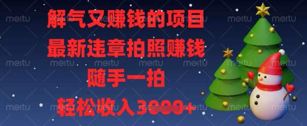 解气又挣钱的项目，最新违章拍照挣钱，随手一拍，轻松收入数张【揭秘】-观智斋电商课程站