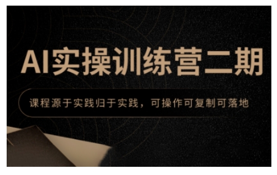 AI实操训练营二期，课程源于实践归于实践，可操作可复制可落地-观智斋电商课程站