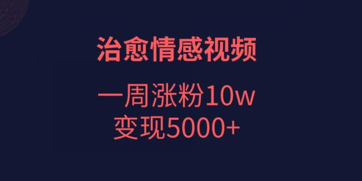 治愈情感视频，一周涨粉10w，变现5000+-观智斋电商课程站