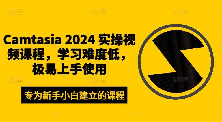 Camtasia 2024 实操视频课程，学习难度低，极易上手使用-观智斋电商课程站